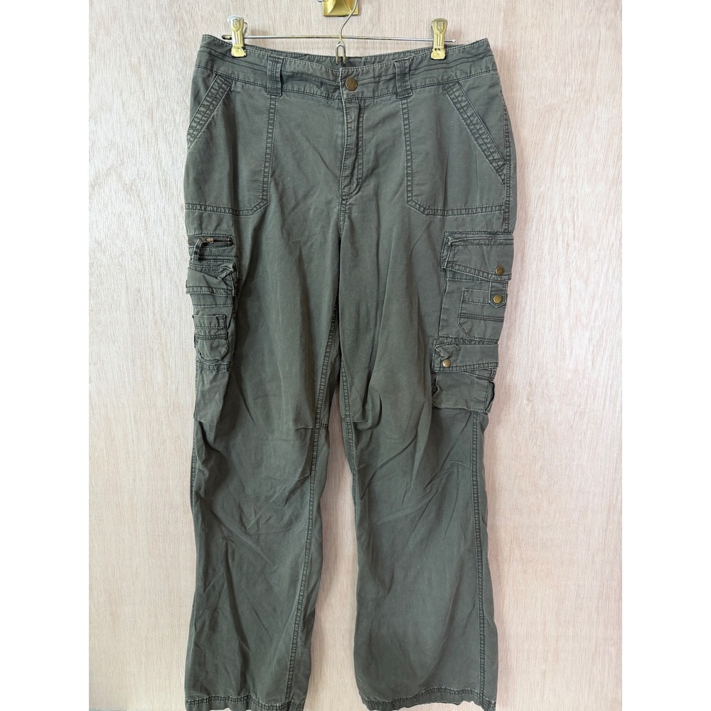 Courtenay Womens Size 8 Cargo Pants Olive Green Utility Multi Pocket Straight